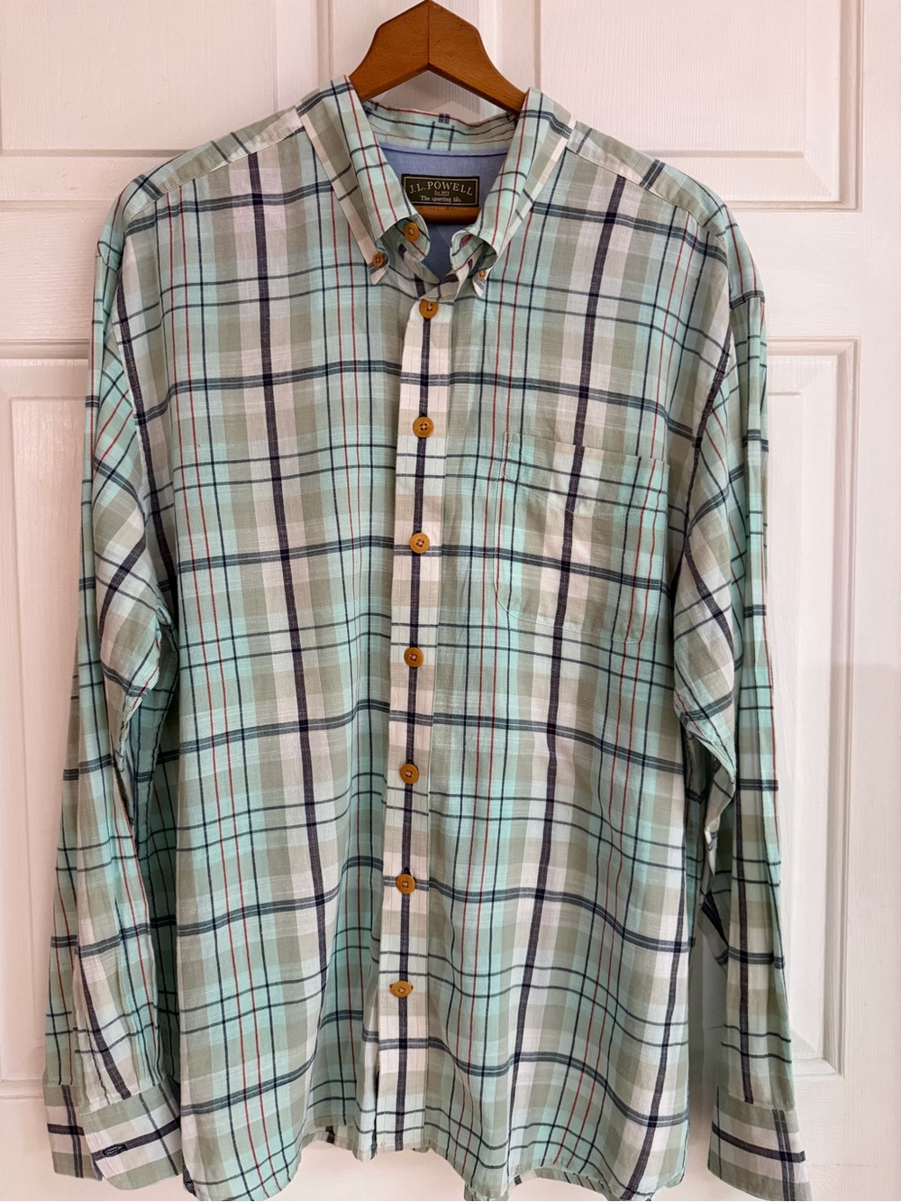 J. L. Powell The Sporting Life- Mint Plaid Long-Sleeve Button-Down Shirt